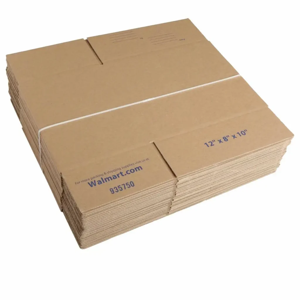 A bundle of corrugated cardboard boxes