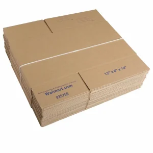 A bundle of corrugated cardboard boxes