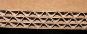 Three-layer corrugated cardboard