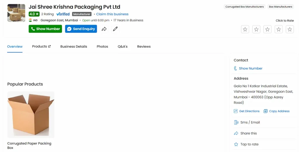 Jai Shree Krishna Packagings