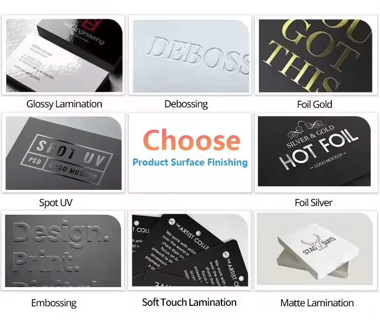 business card finishes