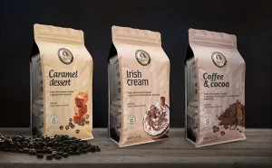 Coffee four-side seal bag packaging