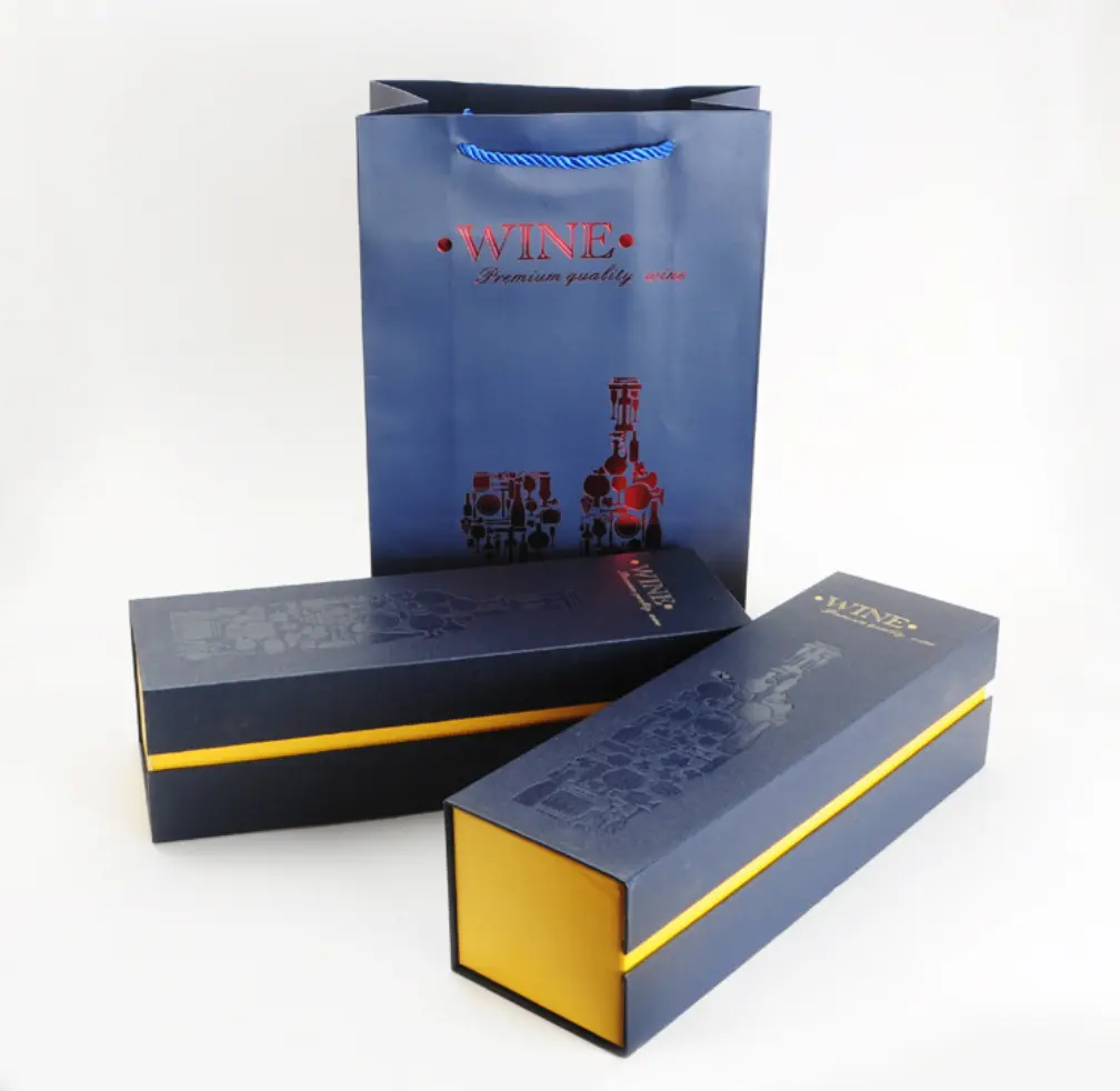 Double wine box thickened gold stamping