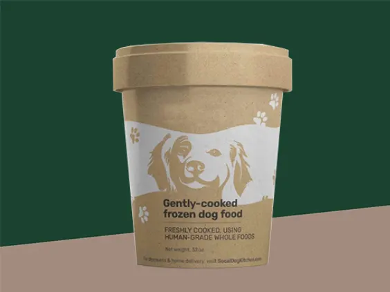 Frozen dog food packaging
