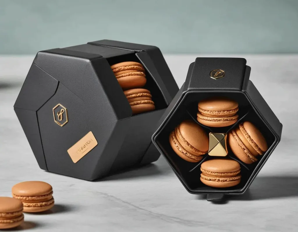 Hexagonal macaron packaging