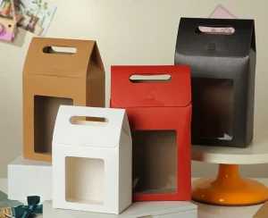 Kraft paper packaging with handle
