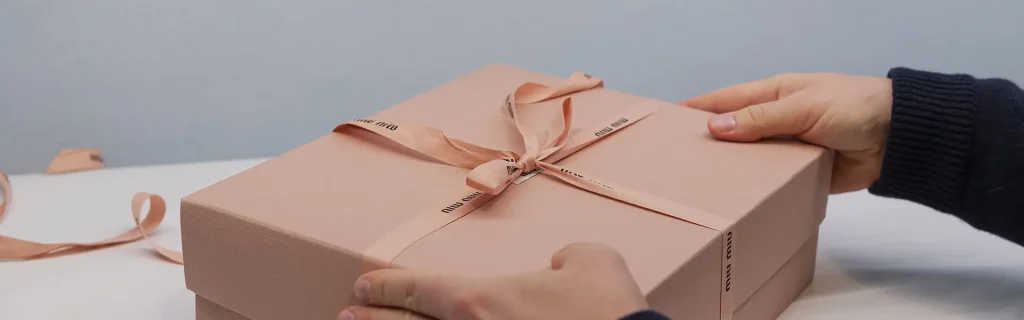 Gift box with ribbon