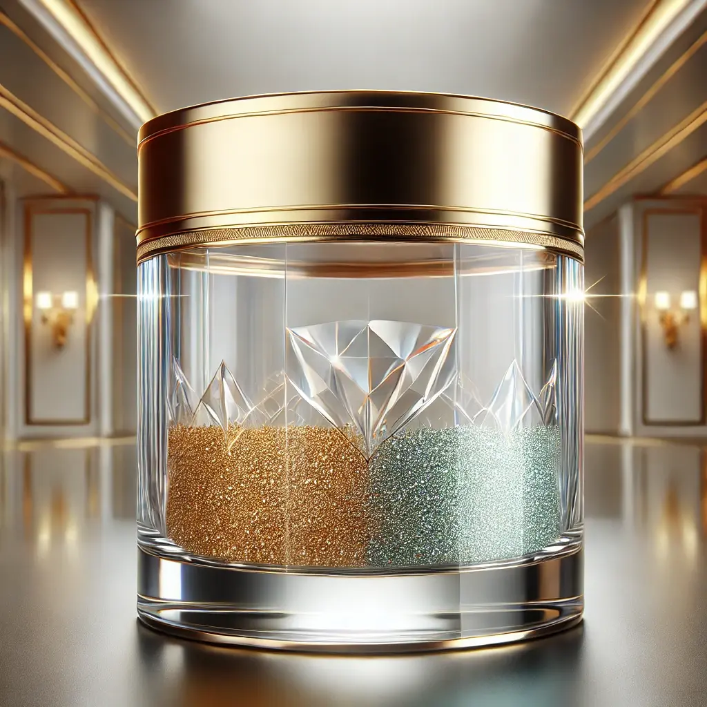 Crystal-Clear Acrylic Containers with Gold Trim