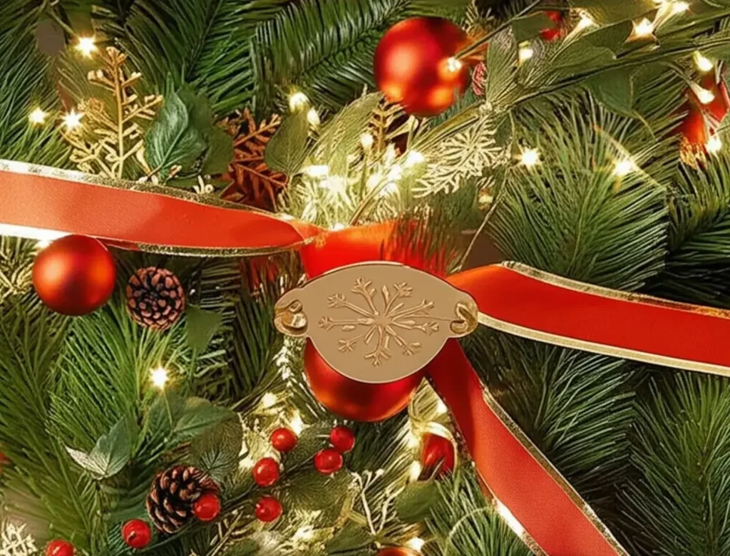 Matte deep red Christmas gift box
