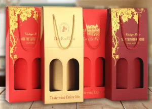 Two bottles of red wine packaging box
