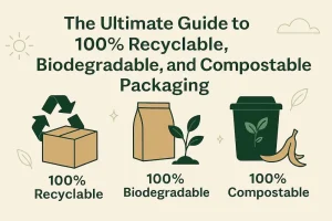 100% recyclable or biodegradable packaging