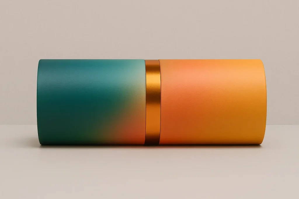 Metal foil tape wrapped around Tube Packaging