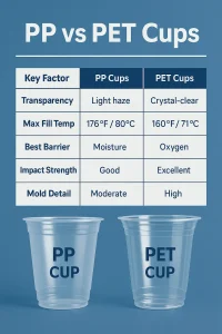 What is the Difference Between PP and PET Cups