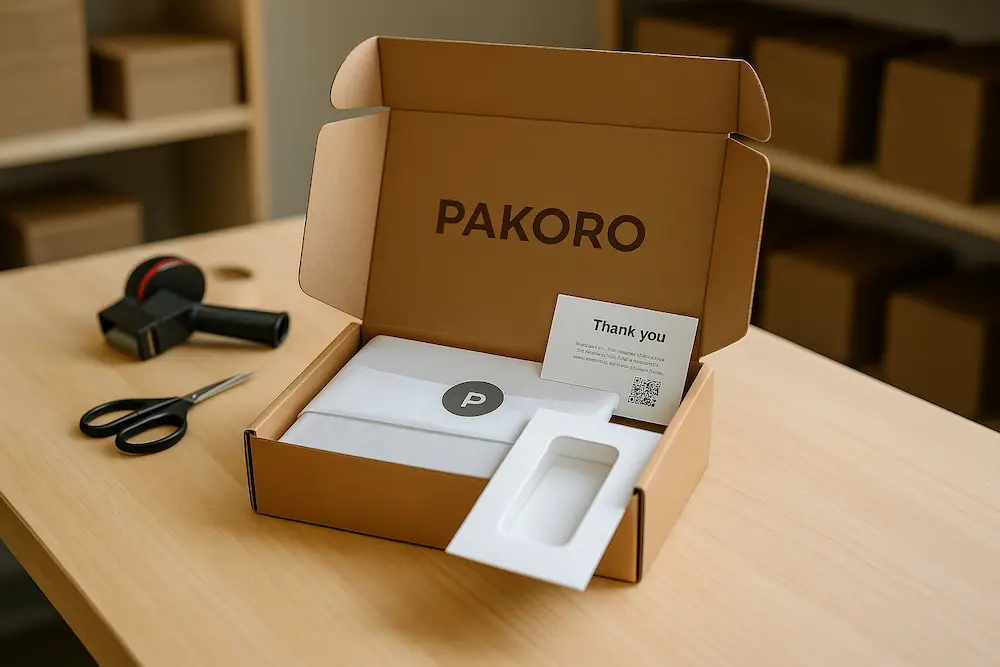 Minimal unboxing scene ready for camera.