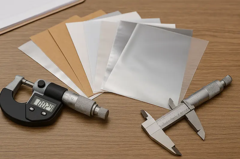 Paper bag material measurement