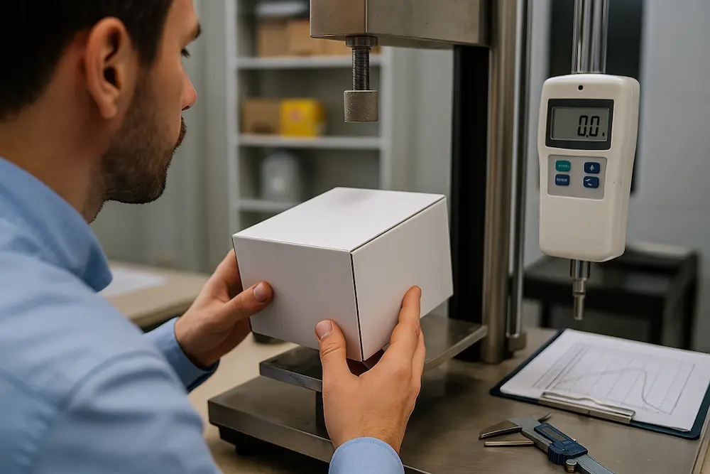 Testing the hardness of packaging boxes