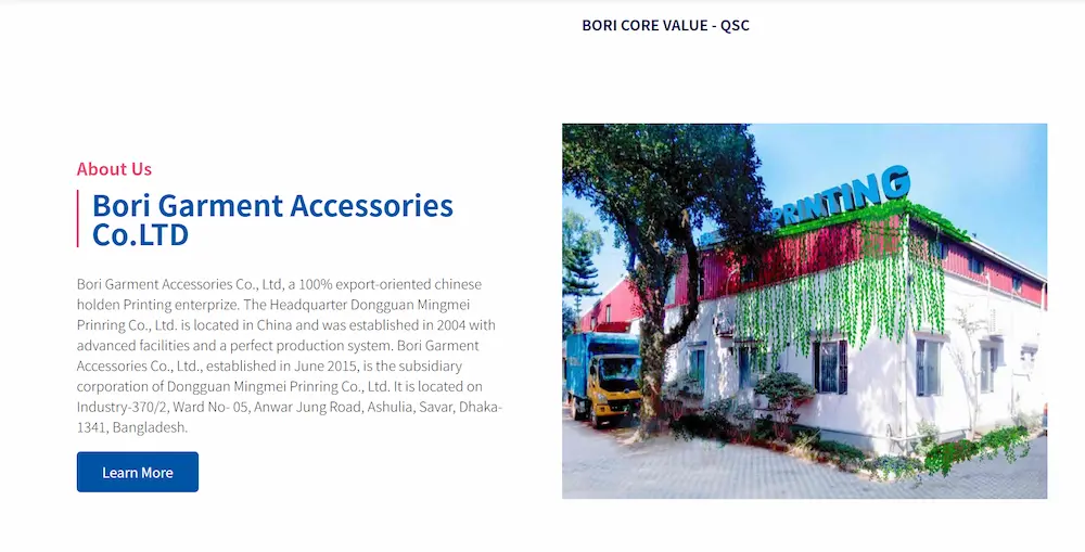 Bori Garment Accessories Co. Ltd.