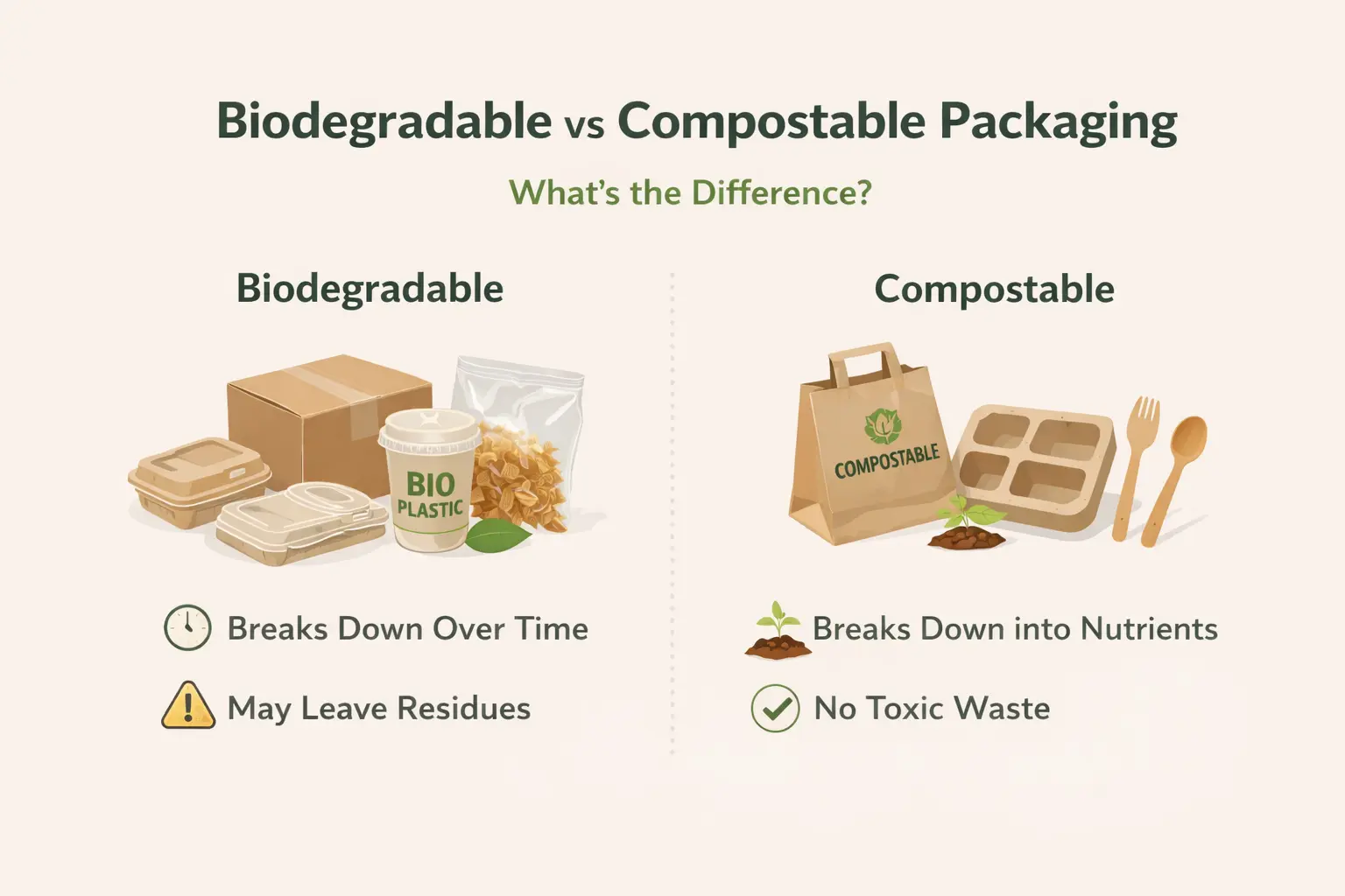 What Is Biodegradable Examples Biodegradable vs Compostable Packaging: Key Differences & Eco-Friendly ...