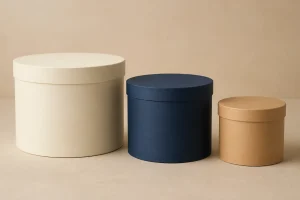 Round rigid paper hat boxes for custom packaging manufacturer sourcing in China