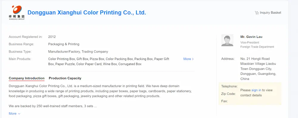 Dongguan Xianghui Color Printing Co., Ltd.