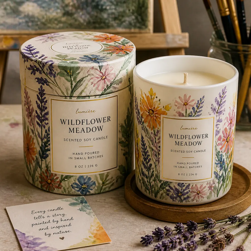 Artistic candle wrapping