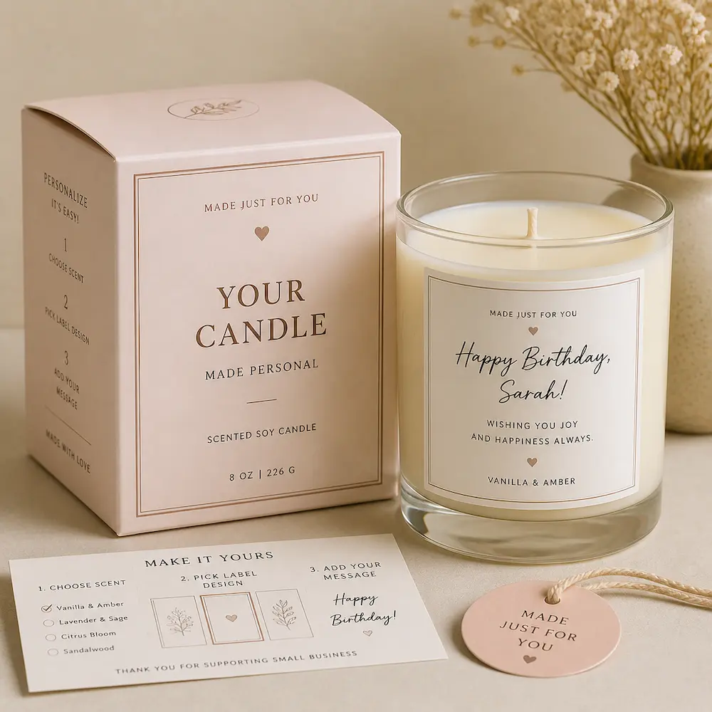 Customized candle wrapping
