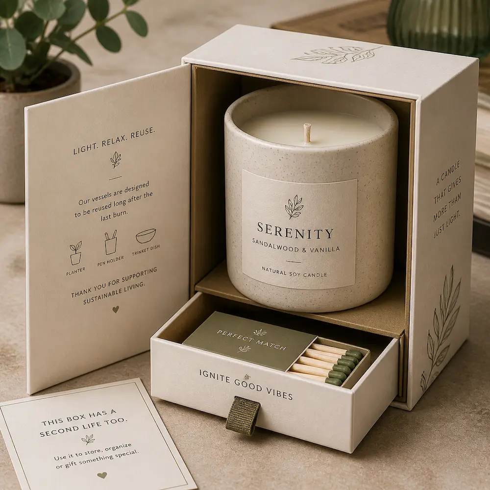 Multifunctional candle wrapping