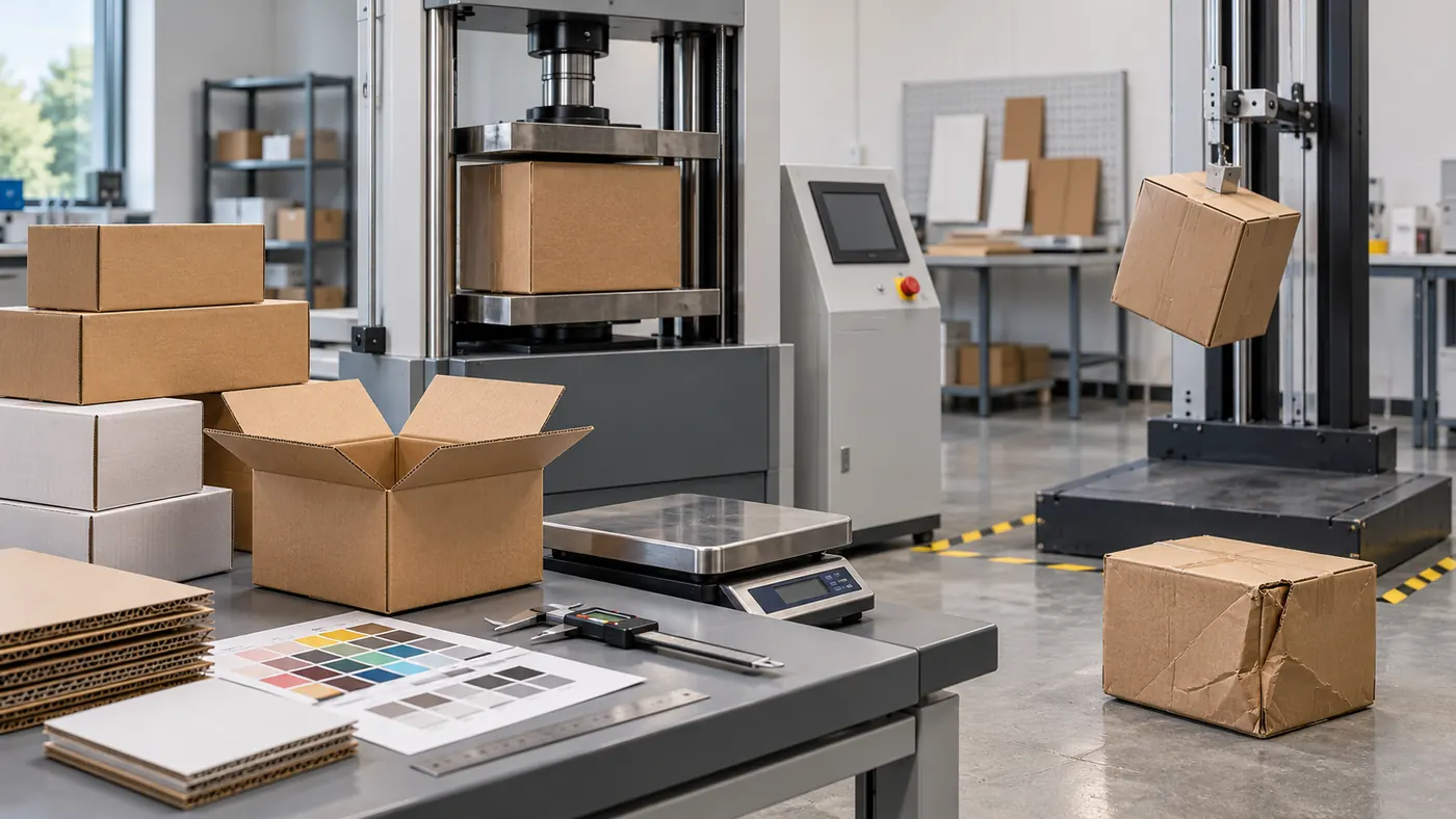 Corrugated shipping box compression and drop testing