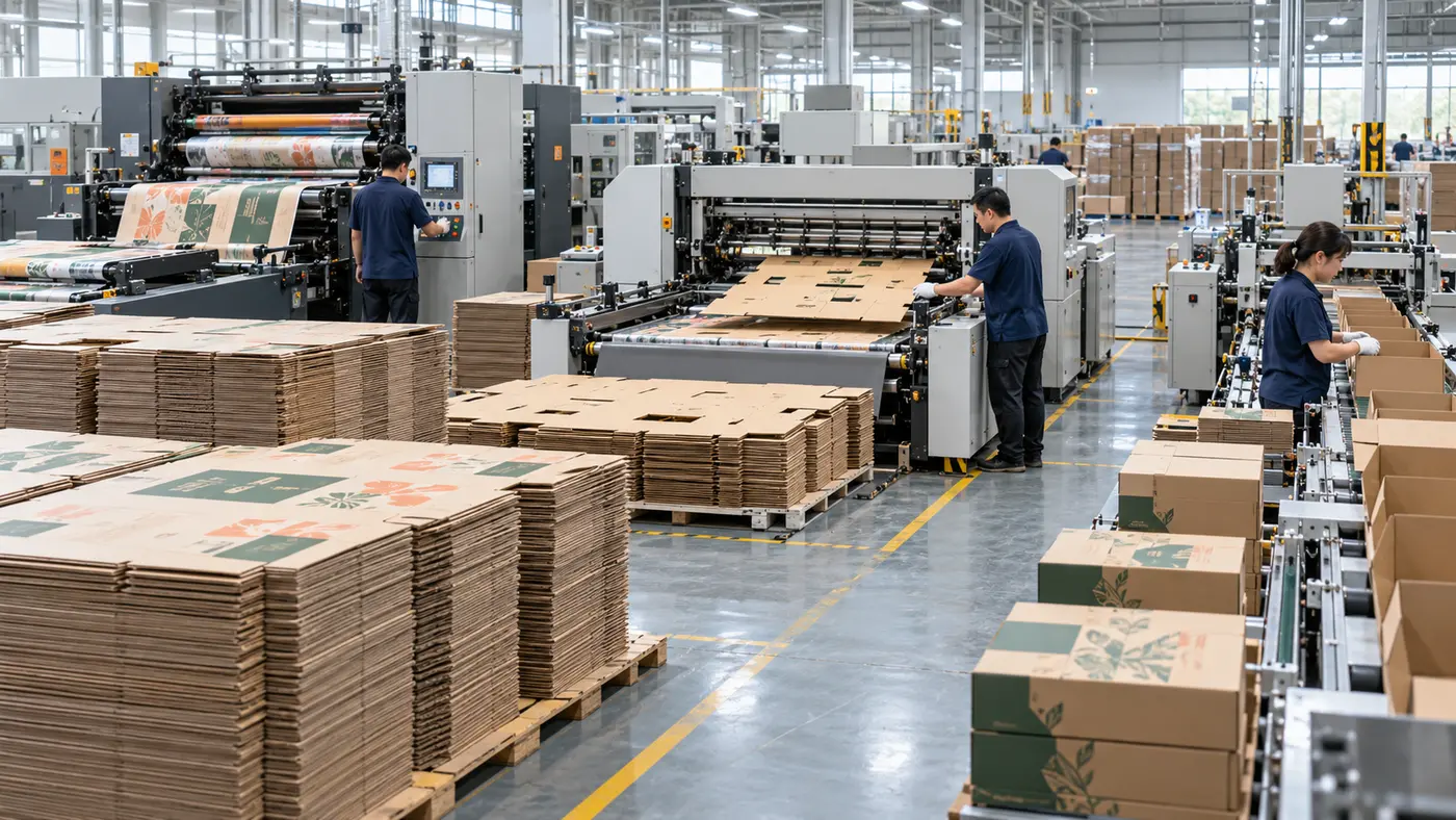Modern cardboard box manufacturing factory in China