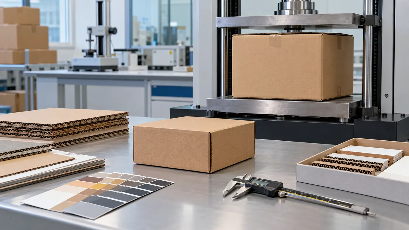 Cardboard box compression testing and quality inspection