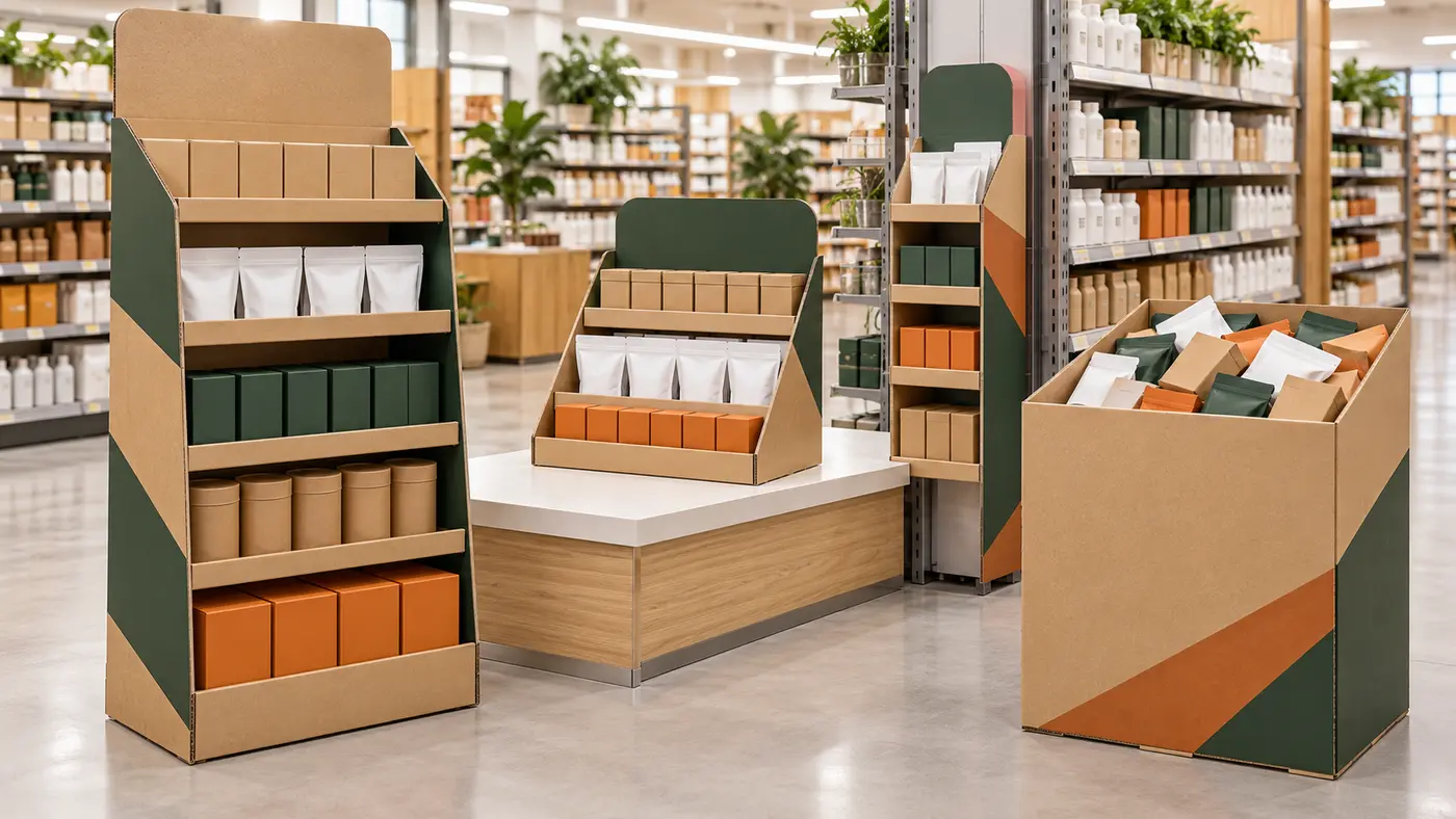 Corrugated POP display types for retail stores